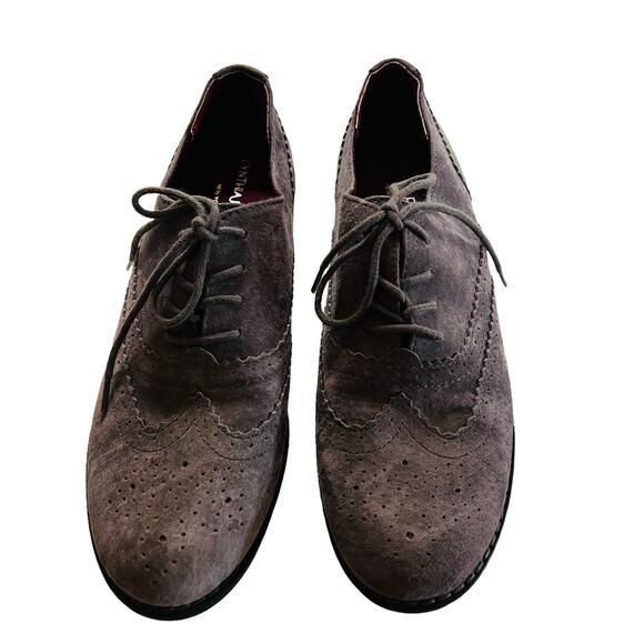 Cynthia Rowley Sian Gray Suede Oxford Lace Up Shoes Size 7.5 - Picture 3 of 7
